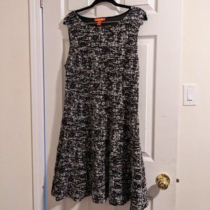 Black and White Fit and Flare Dress